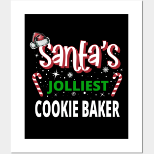 Santa's Jolliest Cookie Baker - Merry Xmas For Funny Christmas Posters and Art